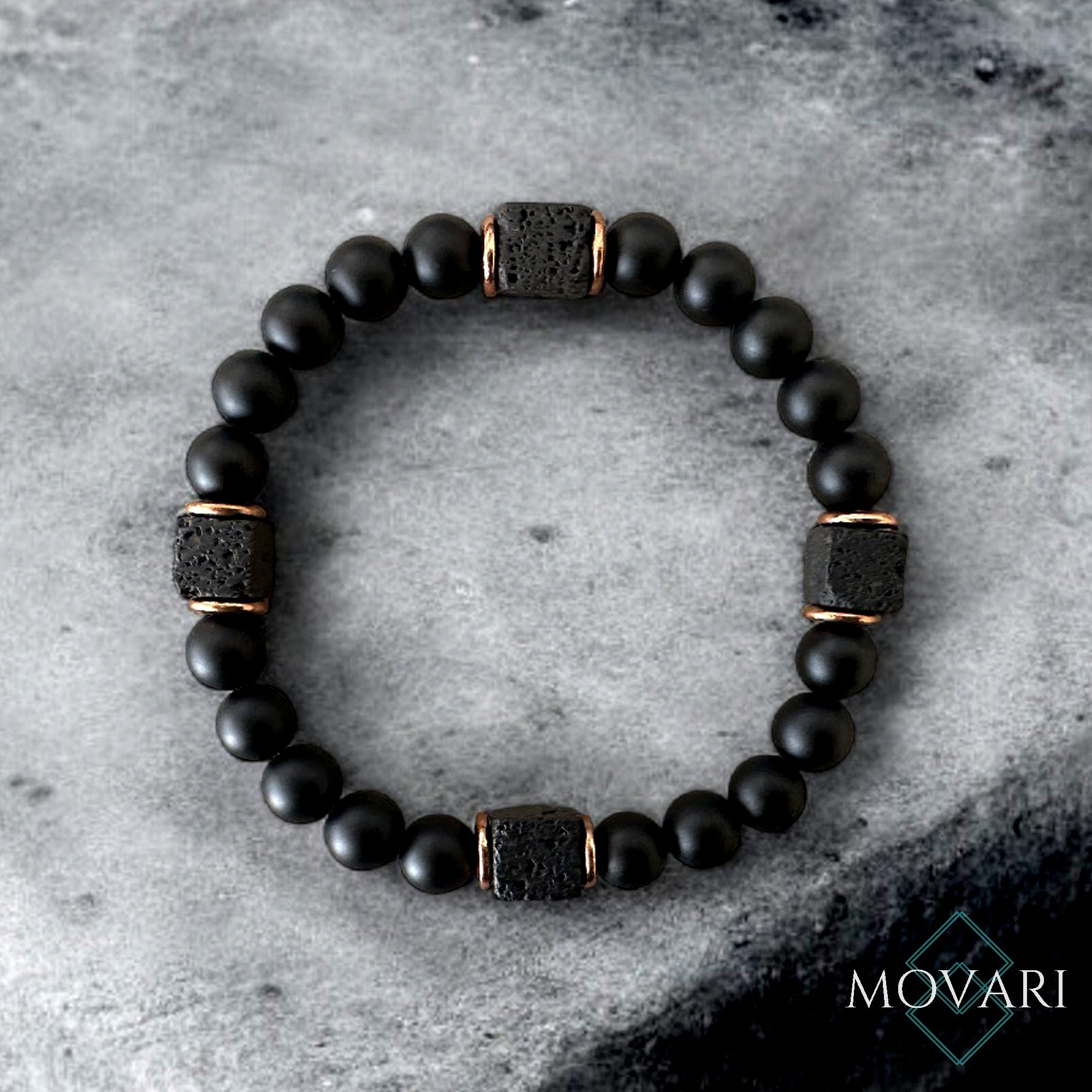 Lava Cubes Bead Bracelet