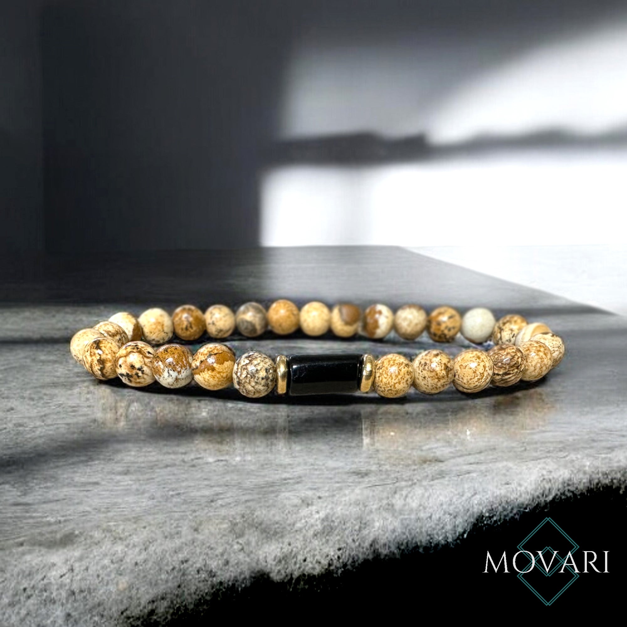 Men's Jewelry Picture Jasper Everyday Bracelet For Protection Tourmaline 6mm