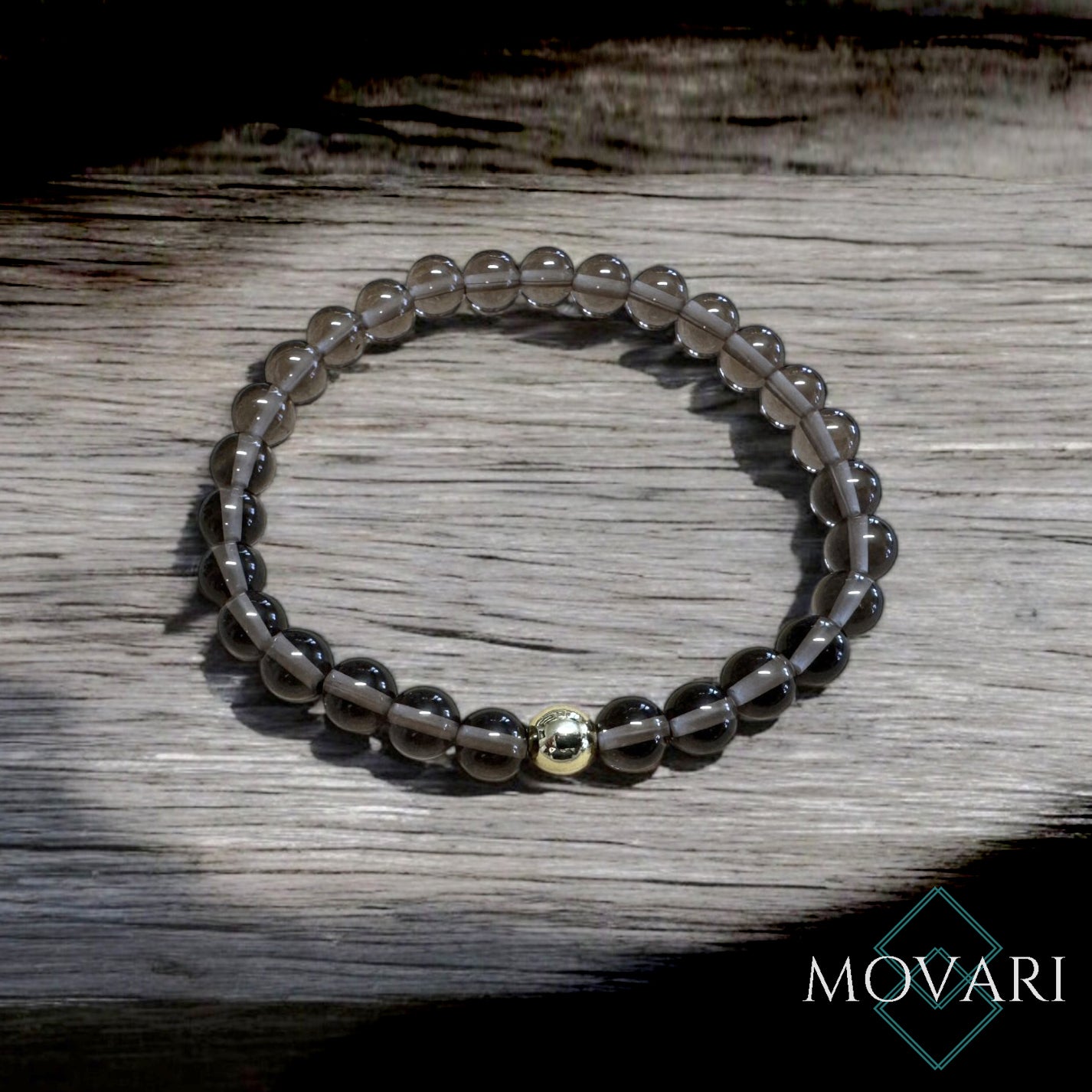 AAAA Smoky Quartz Hematite Men's Beaded Stretch Bracelet Stress Relief 6mm