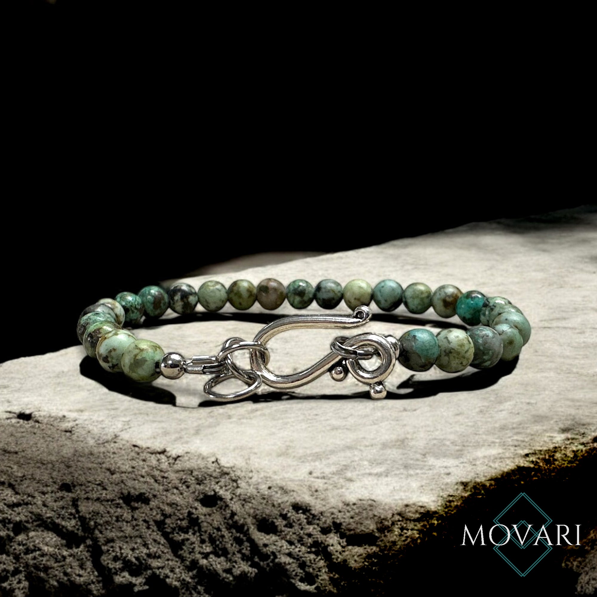 Turquoise Bracelet 6mm Bohemian Style Adjustable Bracelet