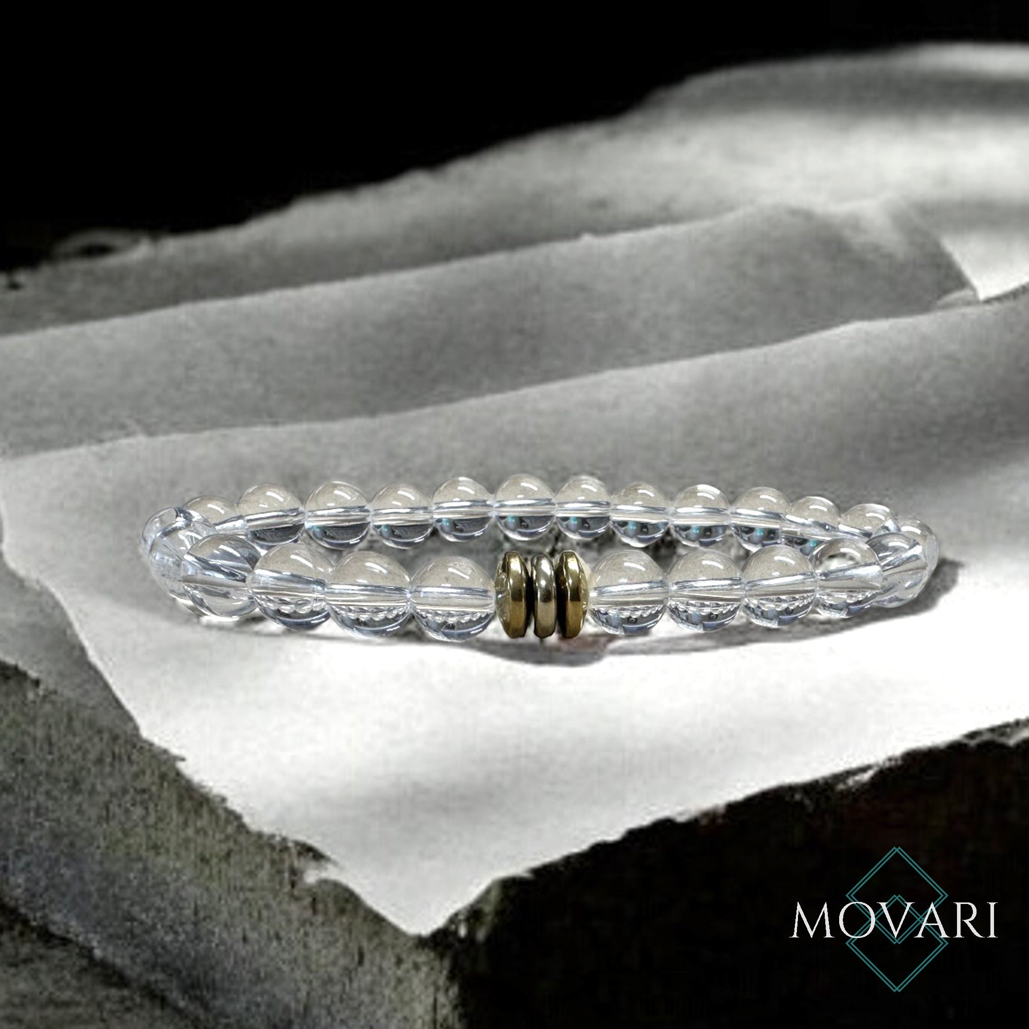 Clear AAA Peruvian Quartz Pyrite Steel Bead Bracelet For Men Health