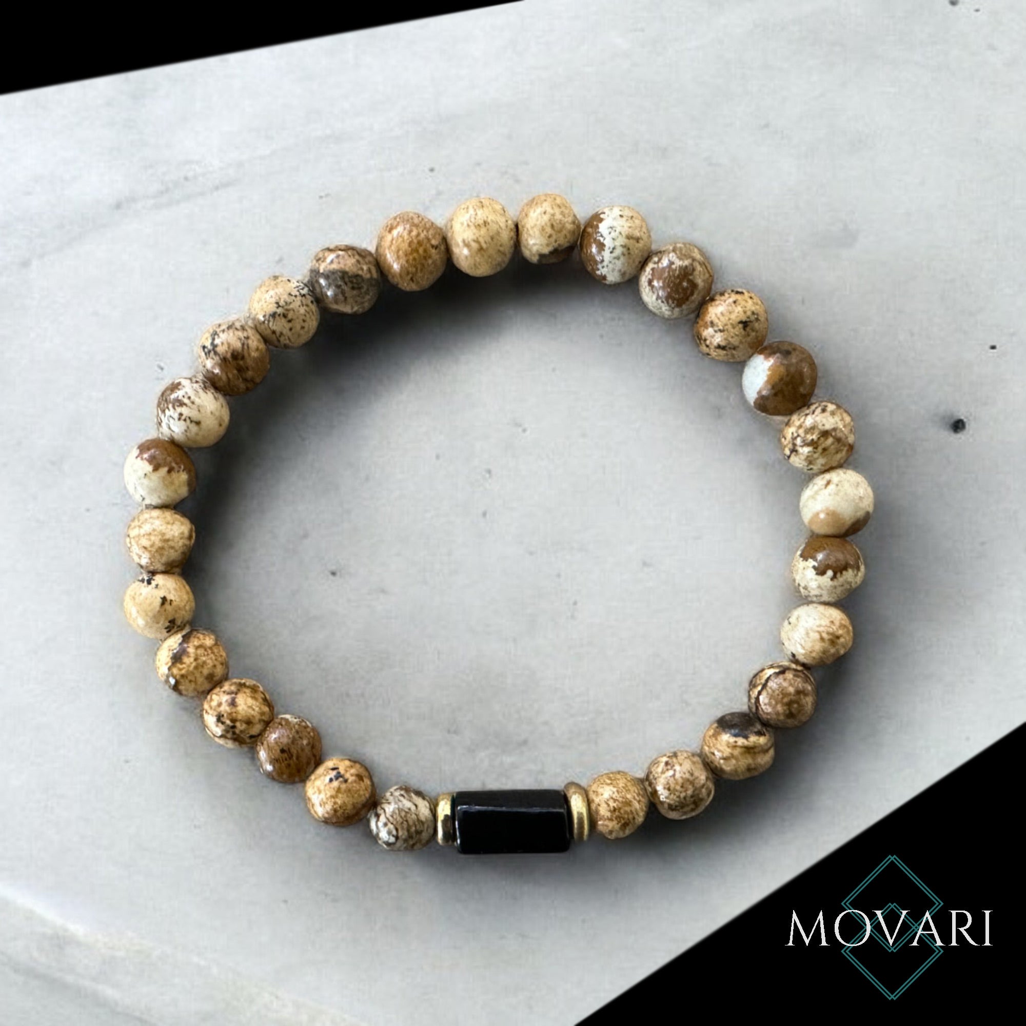 Men's Jewelry Picture Jasper Everyday Bracelet For Protection Tourmaline 6mm