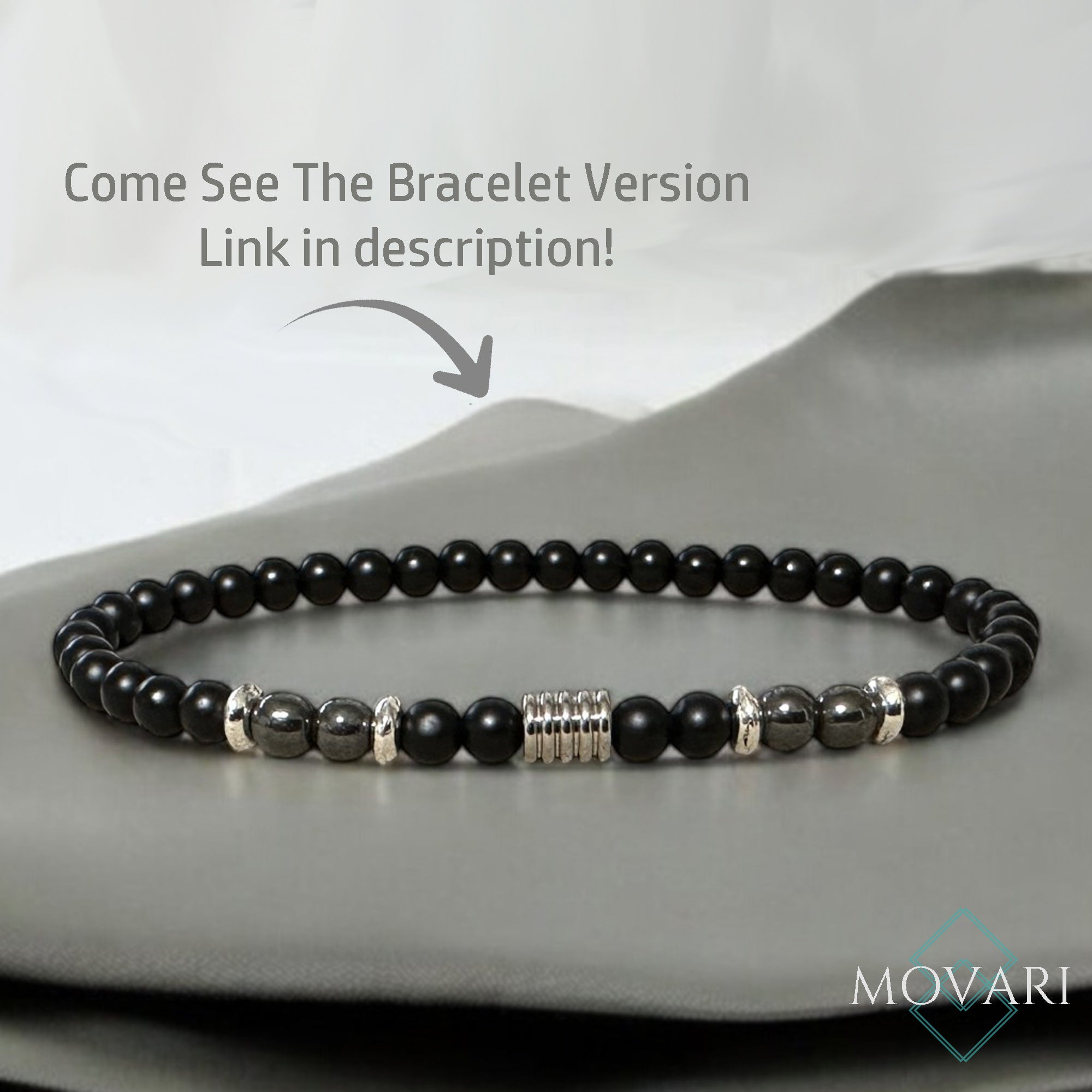 bracelet version onyx hematite 4mm