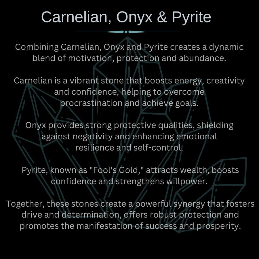 carnelian onyx pyrite stone meaning card