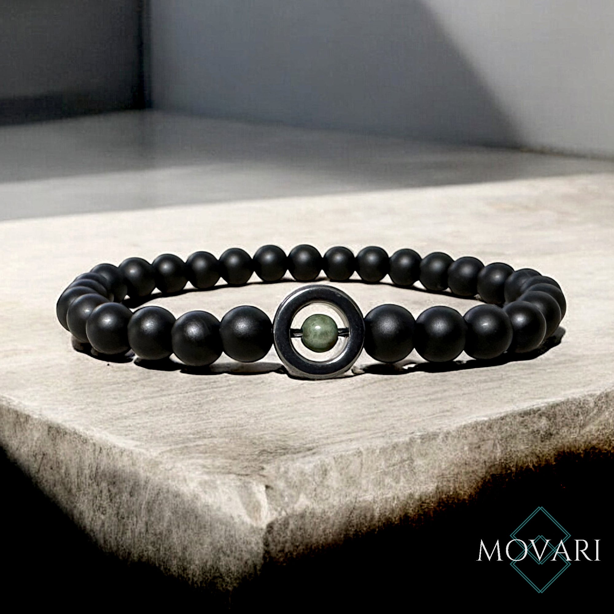 Emerald Bracelet Onyx Mens 6mm Stretch Bracelet May Birthstone Custom Fit