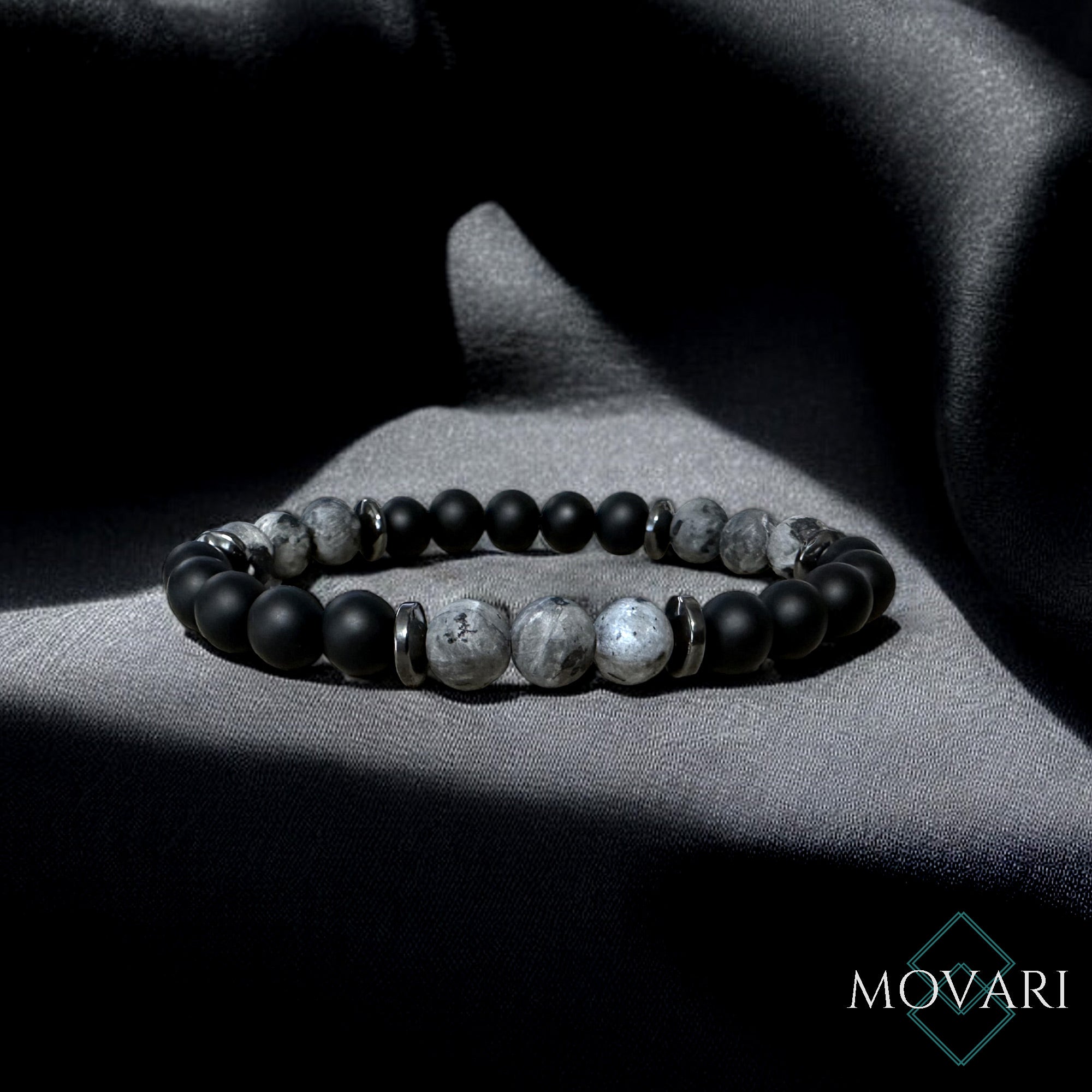 mens beaded stretch bracelet for large wrist