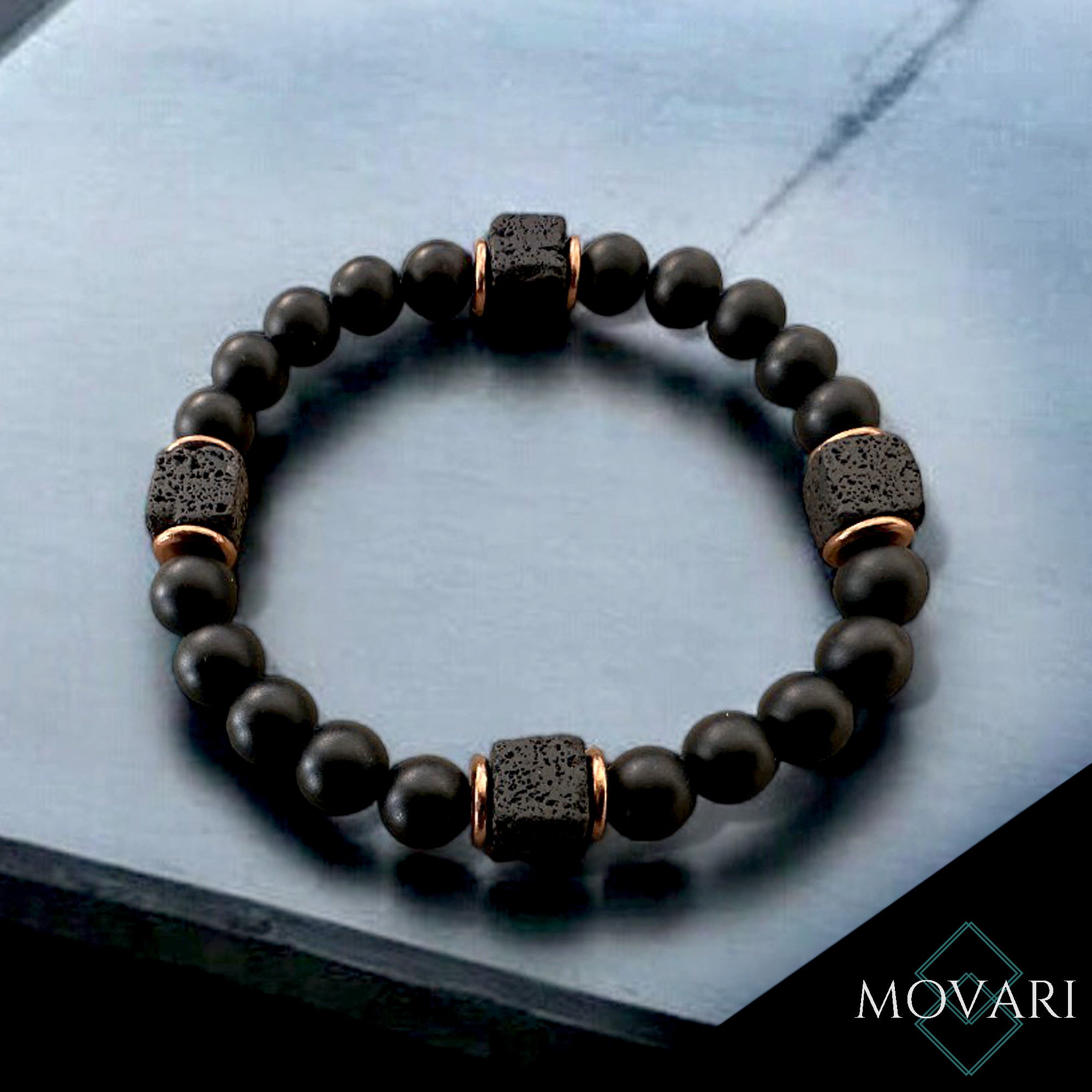 Lava Cubes Bead Bracelet