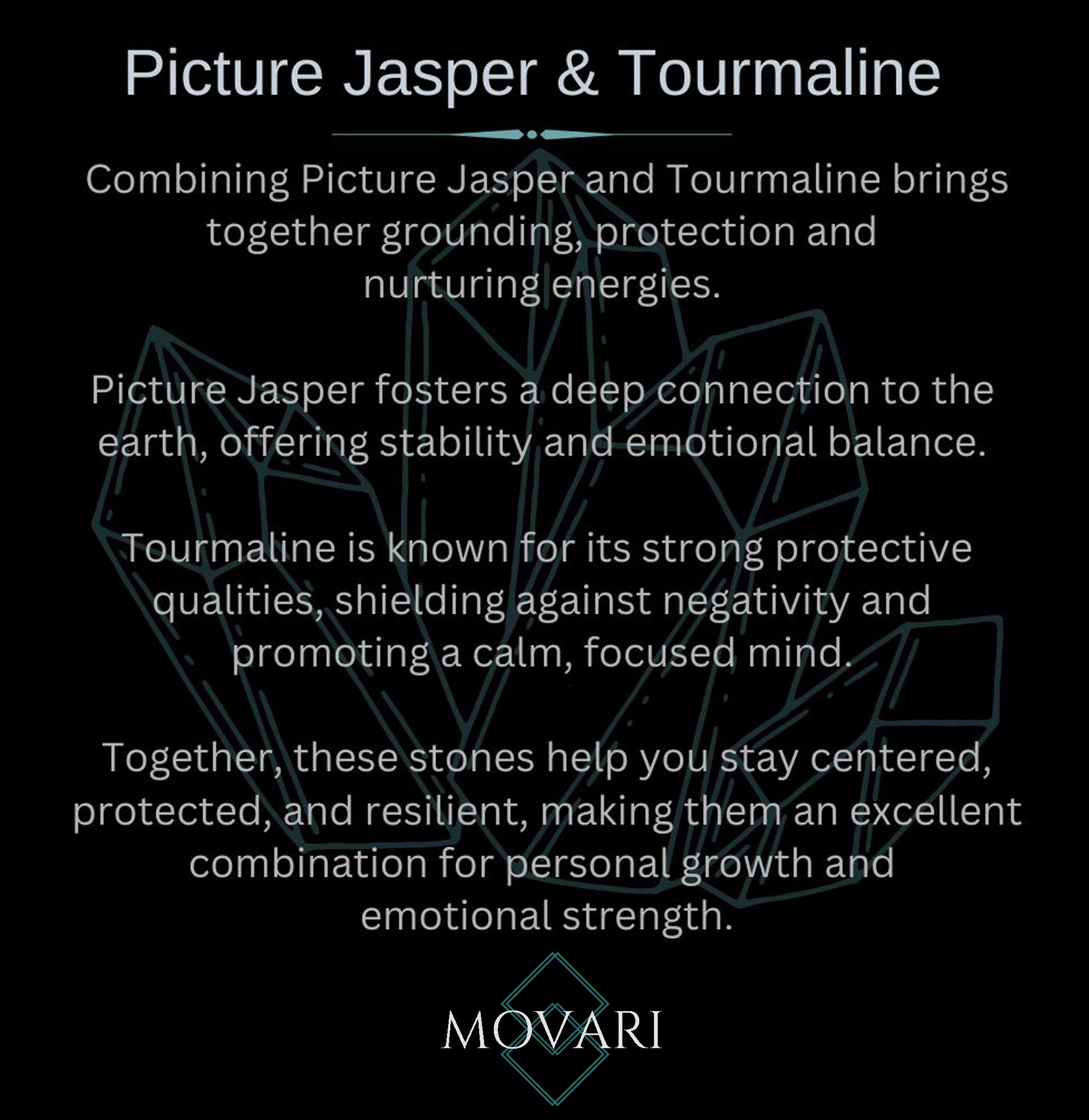 picture jasper and tourmaline stone meaning card