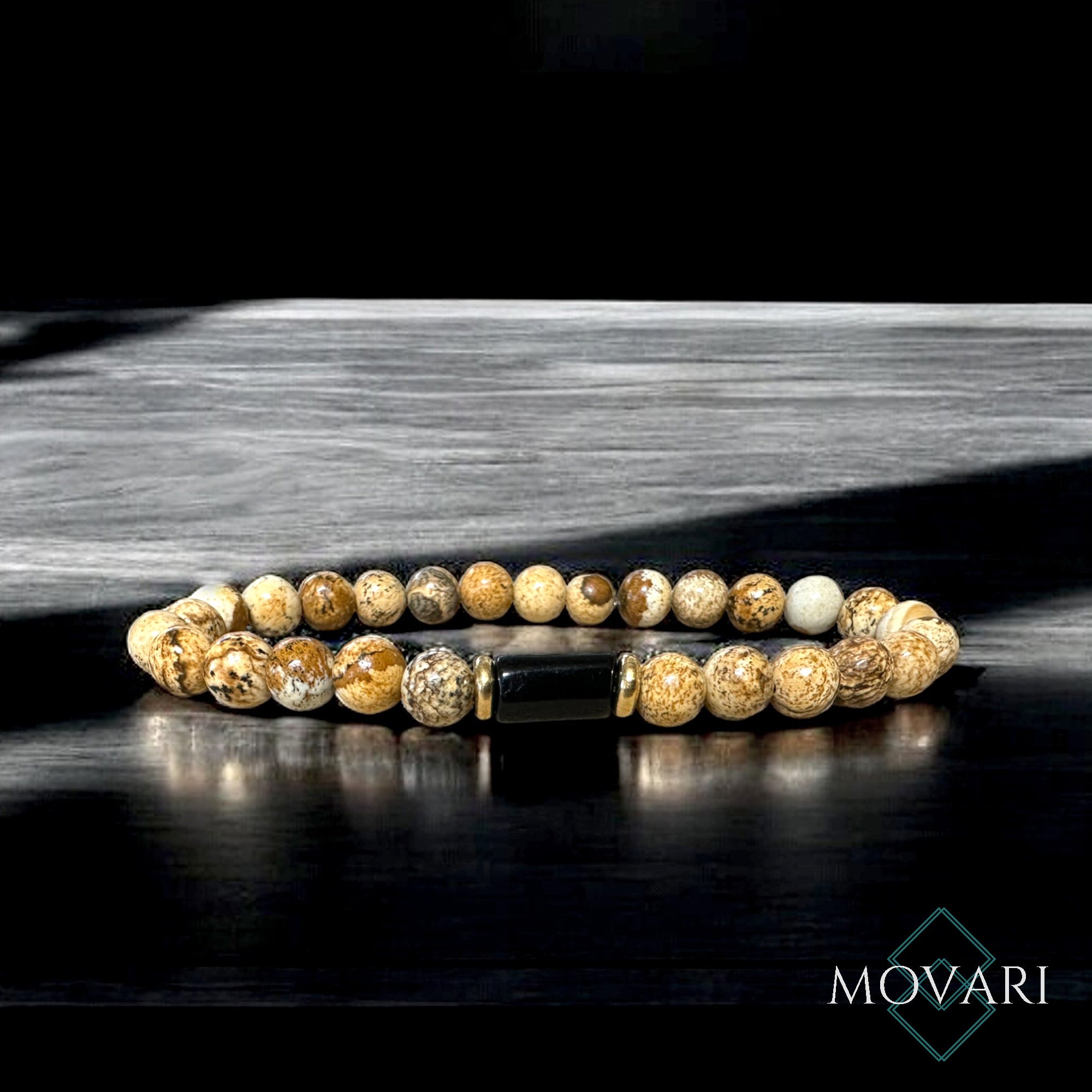 Men's Jewelry Picture Jasper Everyday Bracelet For Protection Tourmaline 6mm