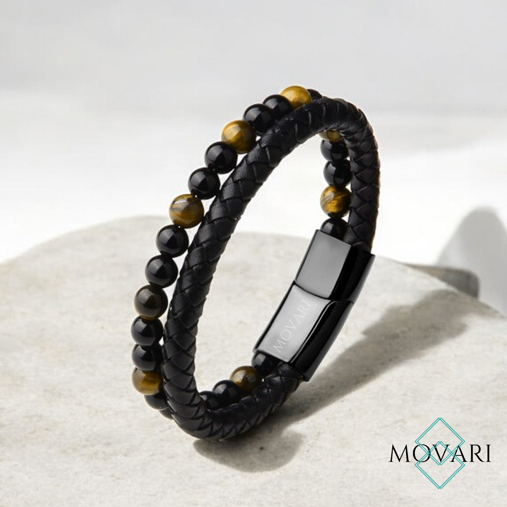 Men's stylish genuine leather bracelets layered leather bracelets