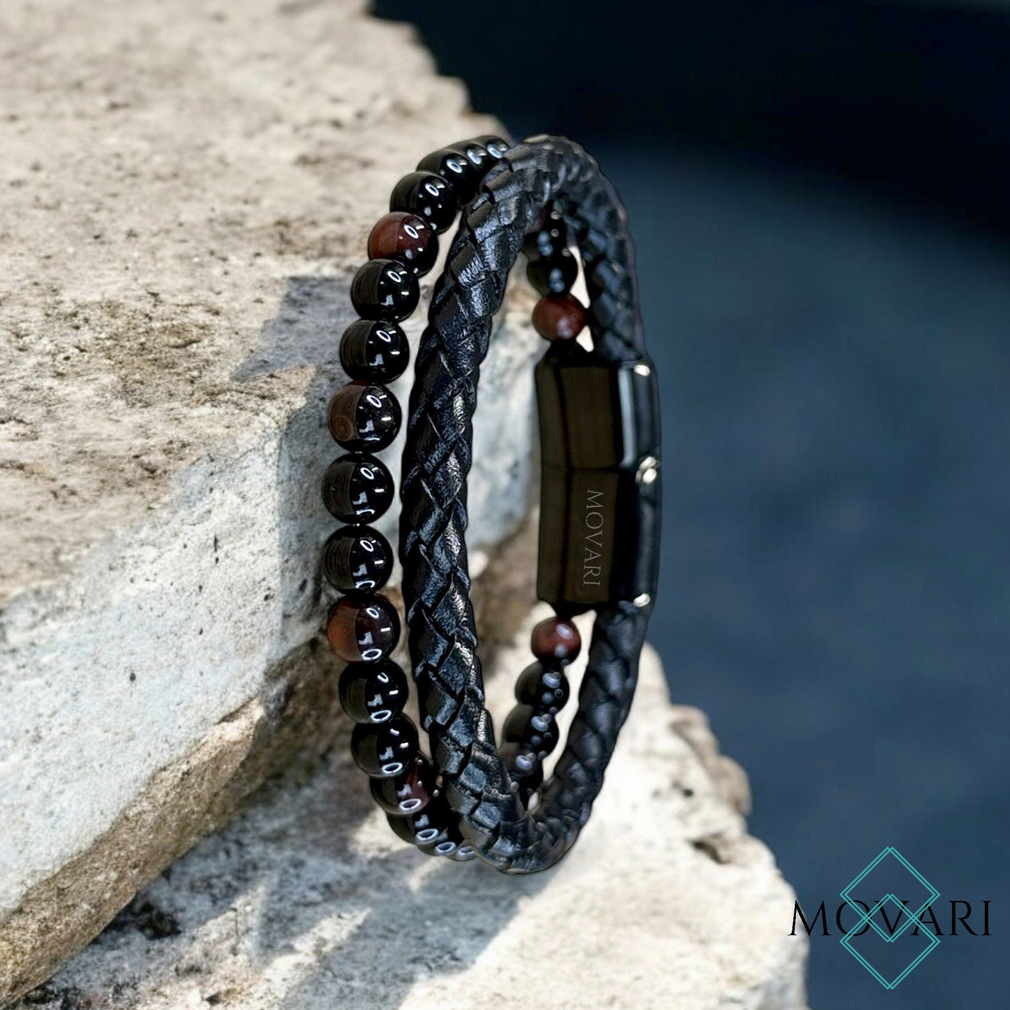 Top leather bracelets for men high quality Movari Jewelry