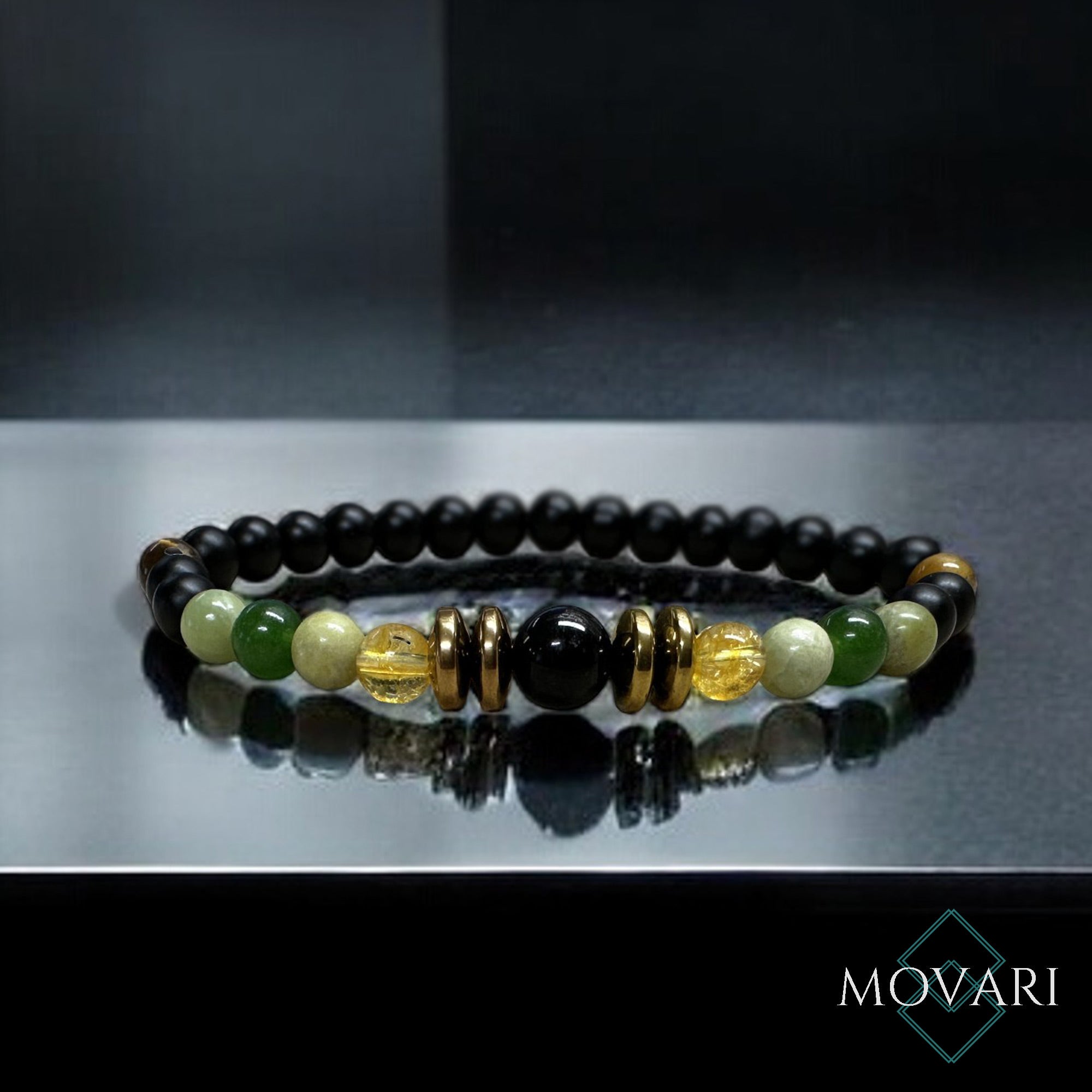 Ultimate Wealth Bracelet 6mm Bead Bracelet Peridot Jade Citrine