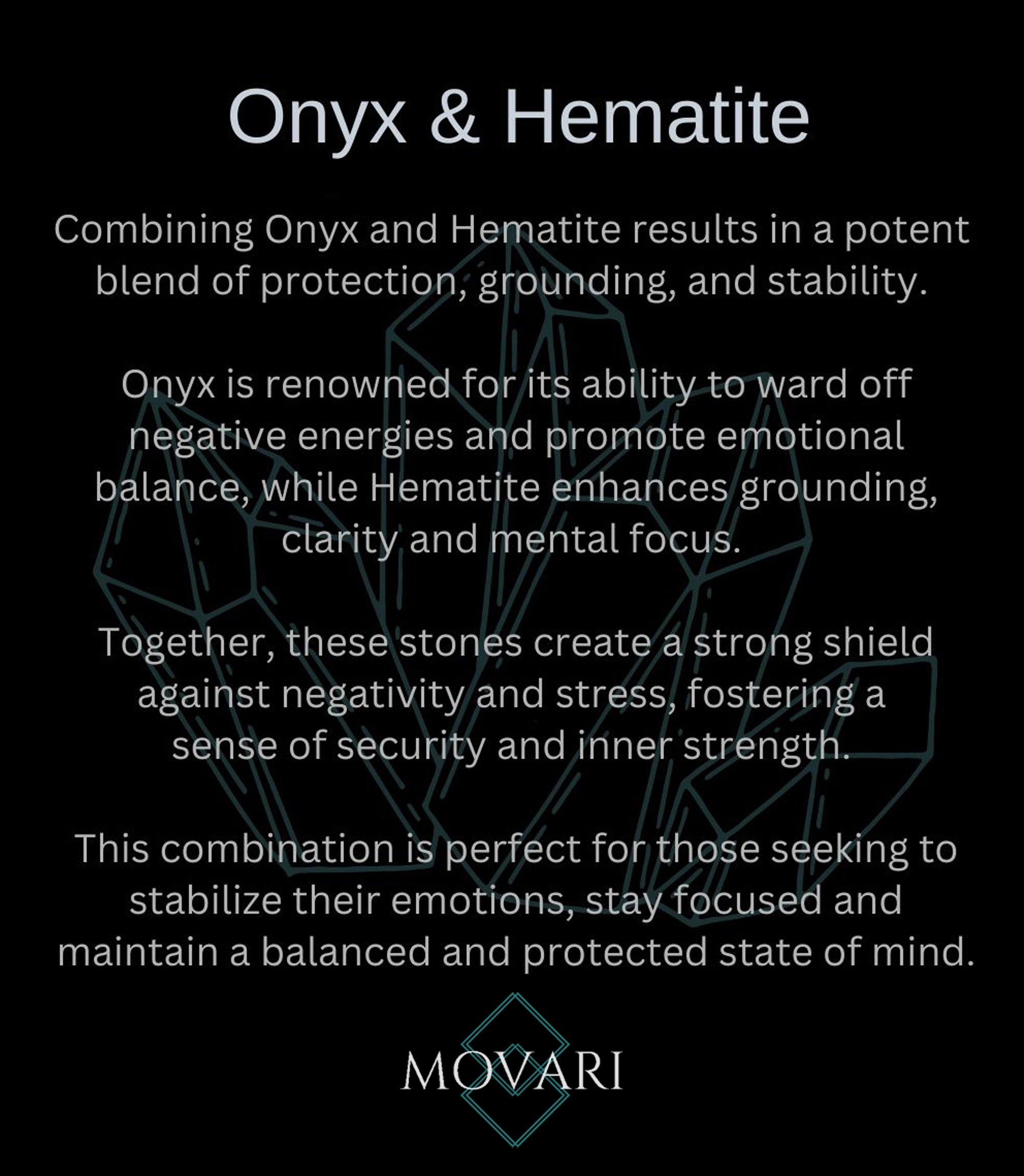 blue hematite and black onyx stone meaning card