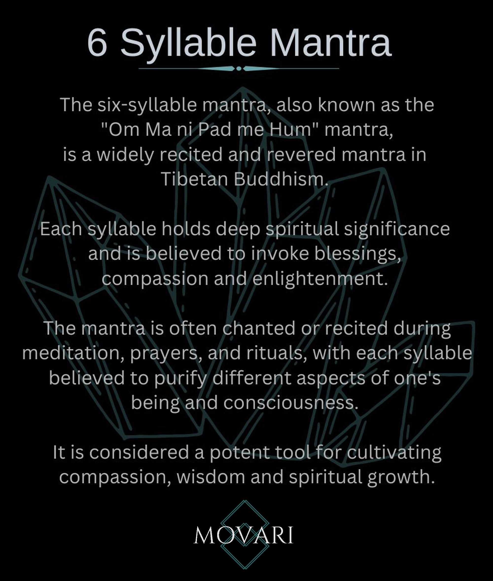 6 syllable mantra meaning card